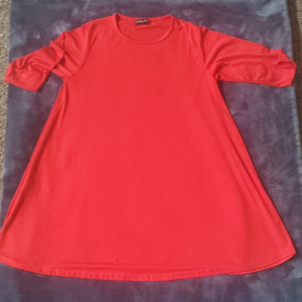 Elegant Red Long Sleeve Dress